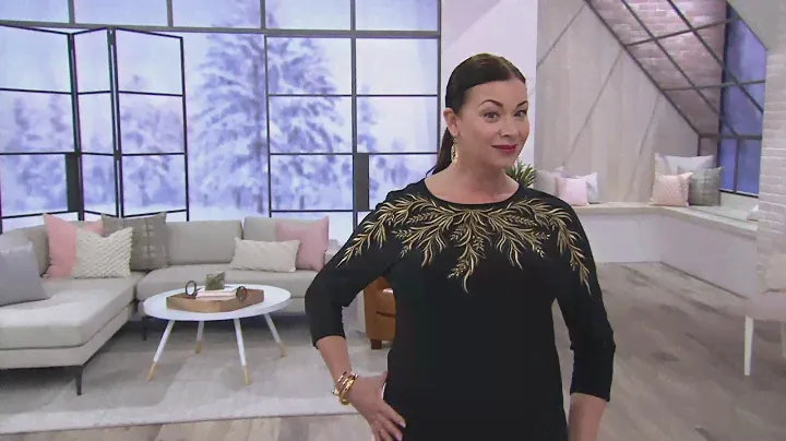 Bob Mackie's 3/4 Dolman Sleeve Embroidered Knit Top on QVC