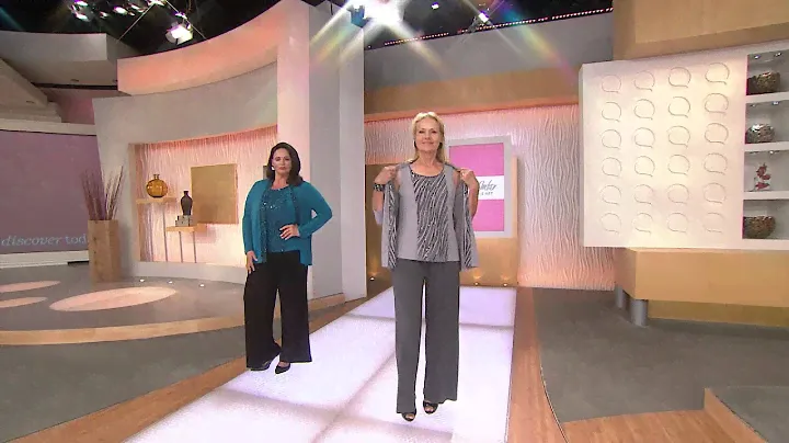 Bob Mackie's Open Front Cardigan and Tiger Sequin Shell Set with Gabrielle Kerr