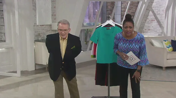 Bob Mackie Square Neck Short Sleeve Knit Top on QVC