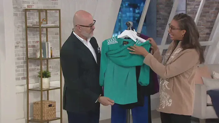 Bob Mackie Embroidered Shoulder Detail Woven Top on QVC