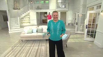 Bob Mackie's Smart Denim Floral Embroidered Zip Jacket with Pat James-Dementri