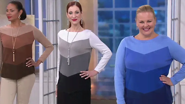 Bob Mackie Chevron Intarsia Sweater on QVC