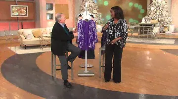 Bob Mackie's Lame Jacquard Graphic Print Cardigan & Tank Set with Jayne Brown