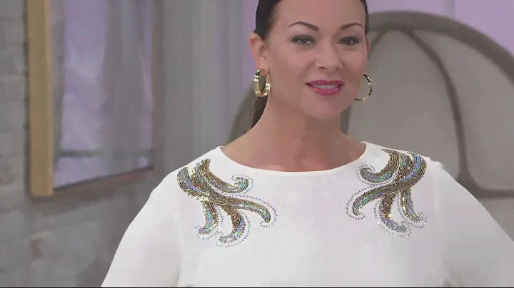Bob Mackie's Boat Neck Pullover with Sequin Shoulder Detail on QVC