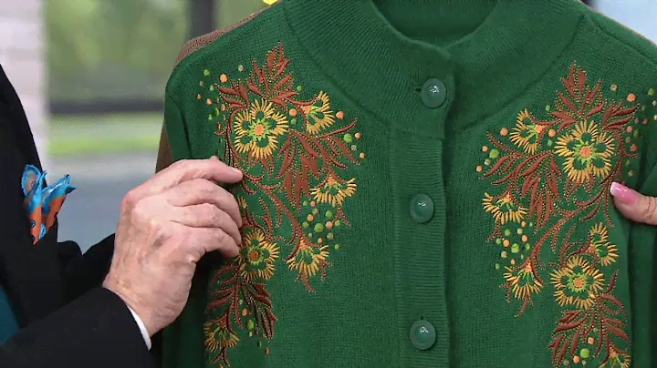 Bob Mackie's Button Front Floral Embroidered Long Cardigan on QVC