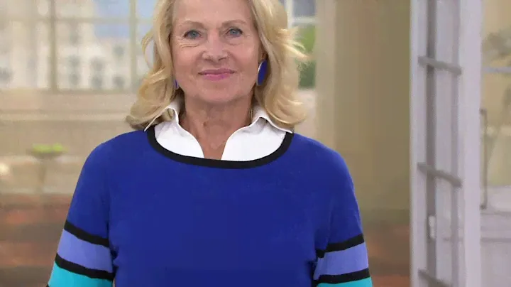 Bob Mackie's Striped Sleeve Knit Pullover Top on QVC