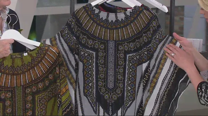 Bob Mackie's Printed Caftan Top and 3/4 Sleeve Knit Top Set on QVC