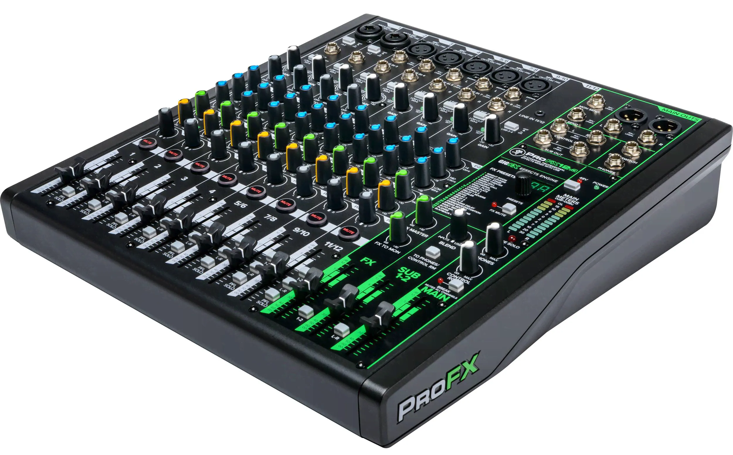 MACKIE ProFX12v3 12-канальный микшер с процессором эффектов и USB-2