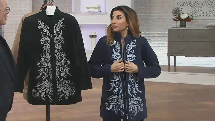 Bob Mackie's Embroidered Zip Front Fleece Jacket on QVC
