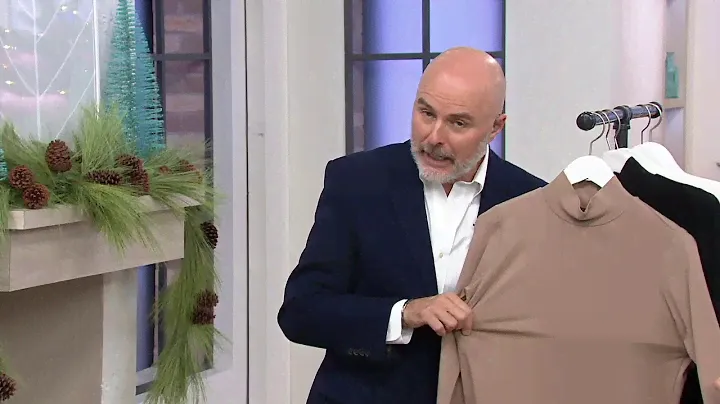 Bob Mackie Long Sleeve Mock Neck Knit Top on QVC